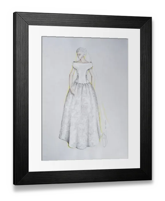 Framed Print : Fashion sketch, fashion design