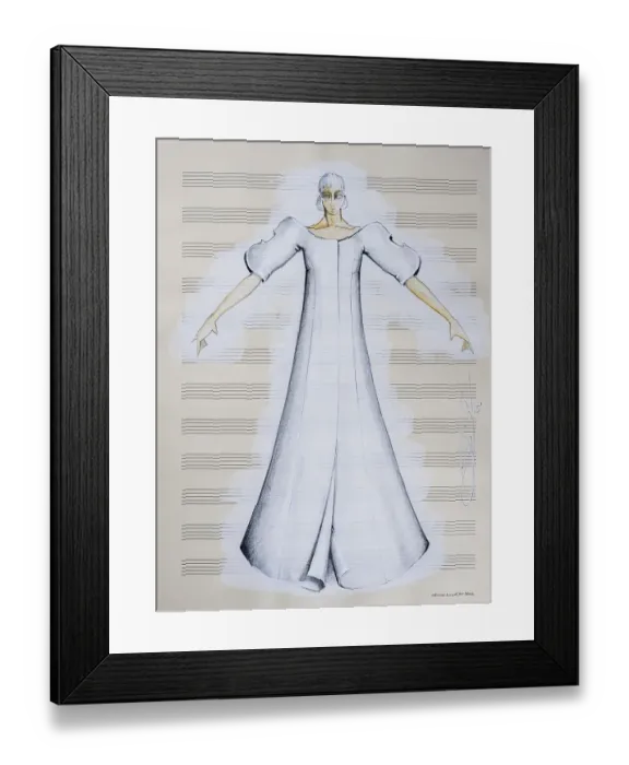 Framed Print : Evening dress, fashion sketch, fashion design Framed Print : Evening dress, fashion sketch, fashion design