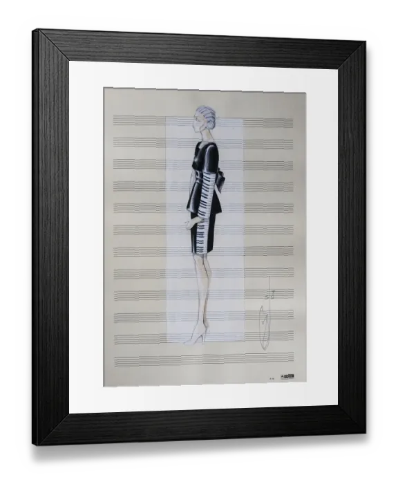 Framed Print : Evening gown, fashion sketch, fashion design Framed Print : Evening gown, fashion sketch, fashion design