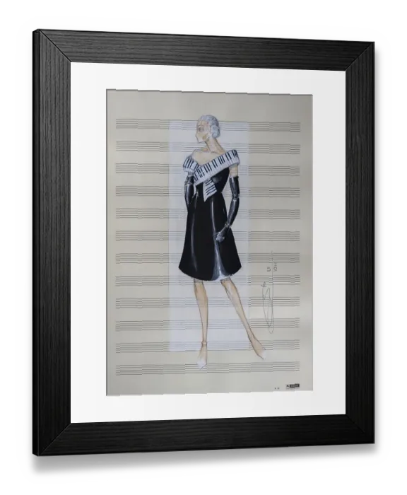 Framed Print : Evening gown, fashion sketch, fashion design Framed Print : Evening gown, fashion sketch, fashion design