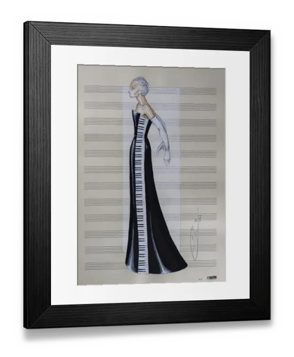 Framed Print : Evening gown, fashion sketch, fashion design Framed Print : Evening gown, fashion sketch, fashion design