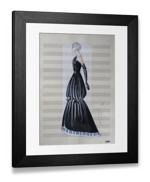 Framed Print : Evening gown, fashion sketch, fashion design Framed Print : Evening gown, fashion sketch, fashion design