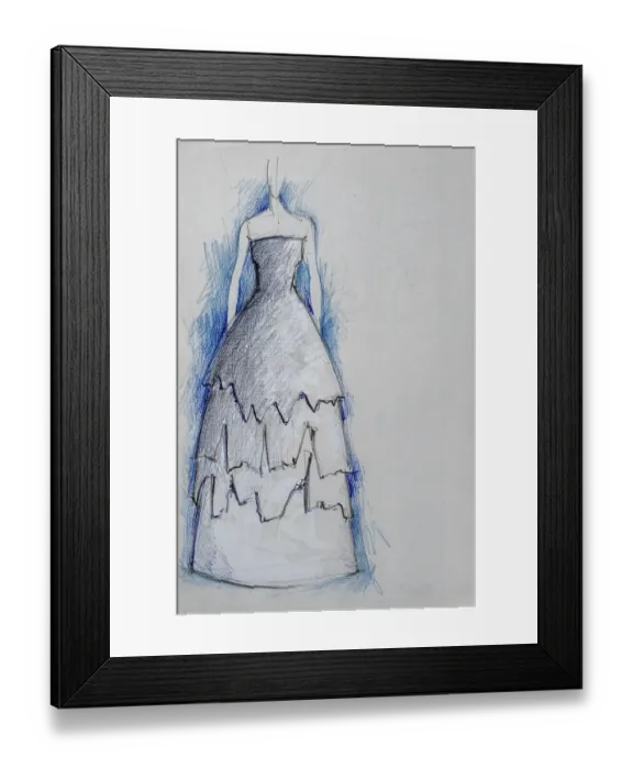 Framed Print : Fashion sketch, fashion design