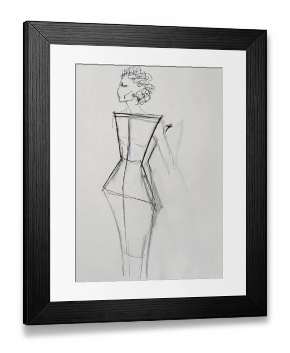 Framed Print : Fashion sketch, fashion design