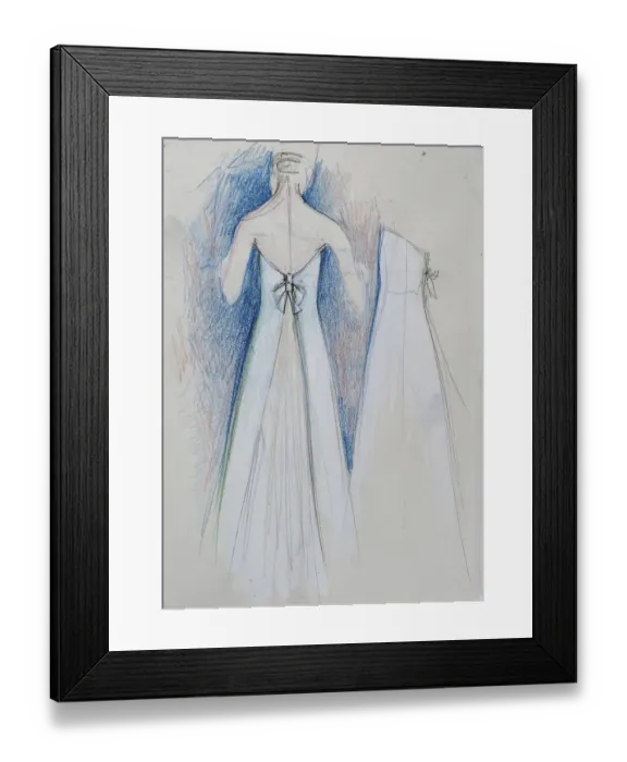 Framed Print : Fashion sketch, fashion design