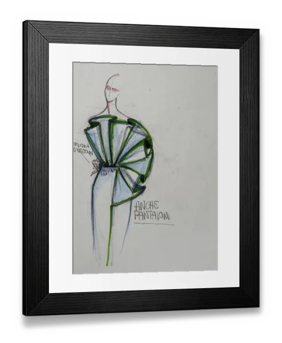 Framed Print : Fashion sketch, fashion design