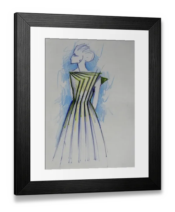 Framed Print : Fashion sketch, fashion design
