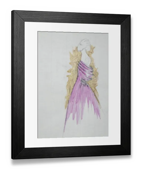 Framed Print : Fashion sketch, fashion design