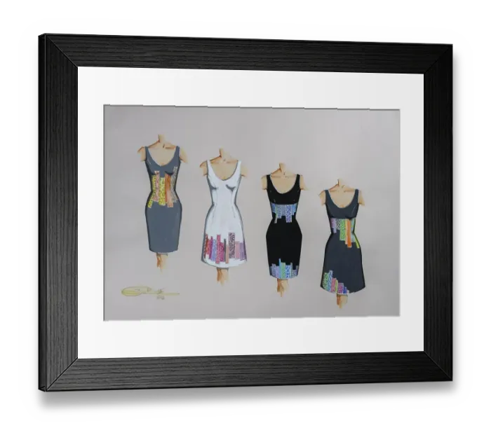 Framed Print : Fashion sketch, fashion design