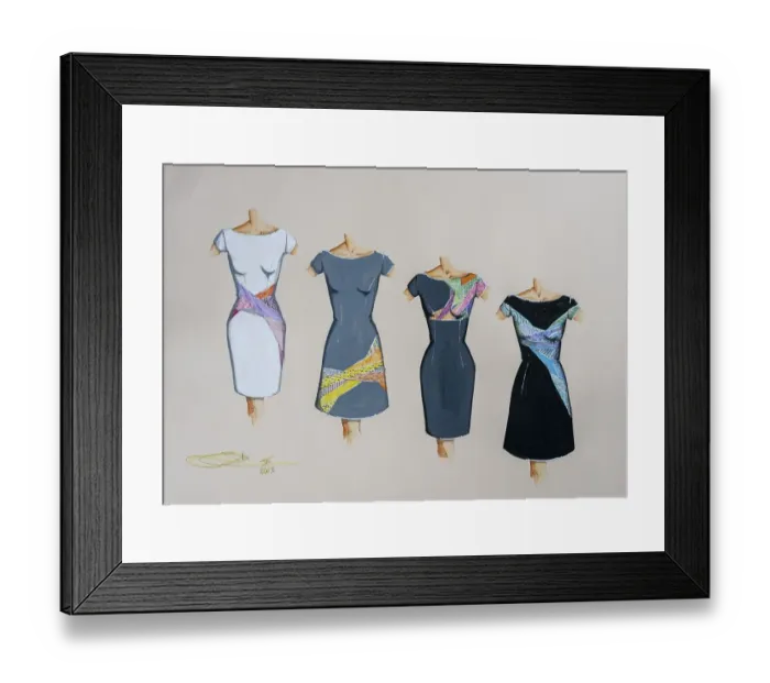 Framed Print : Fashion sketch, fashion design