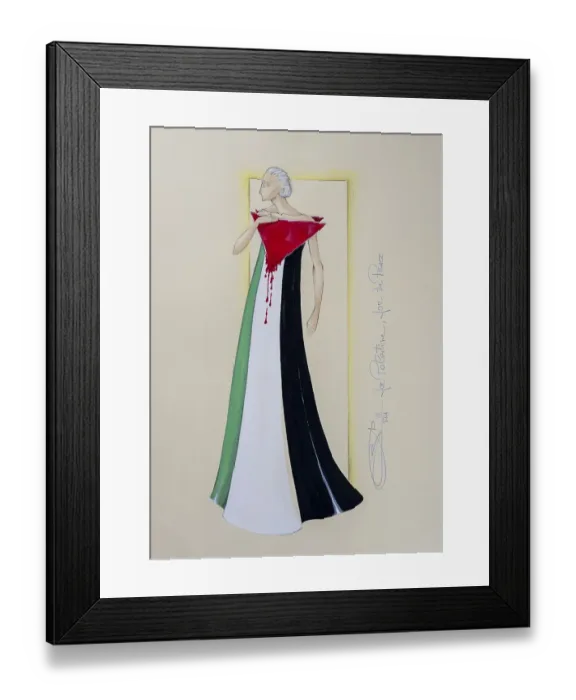 Framed Print : Evening dress, Palestine, peace
