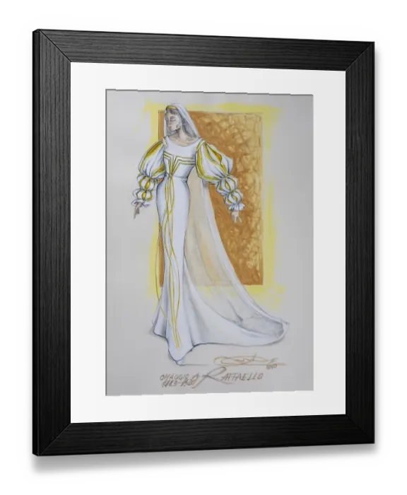 Framed Print : Homage to Rafael, evening dress Framed Print : Homage to Rafael, evening dress