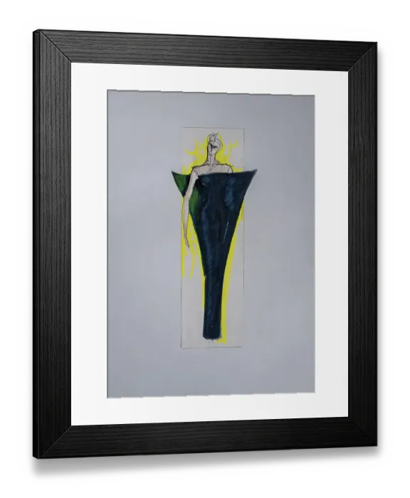 Framed Print : Fashion sketch, fashion design