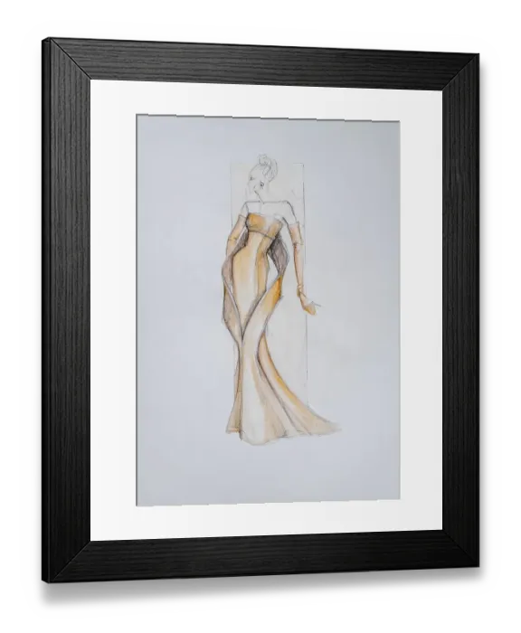 Framed Print : Fashion sketch, fashion design Framed Print : Fashion sketch, fashion design