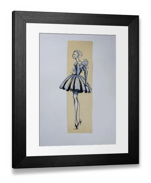 Framed Print : Fashion sketch, fashion design Framed Print : Fashion sketch, fashion design
