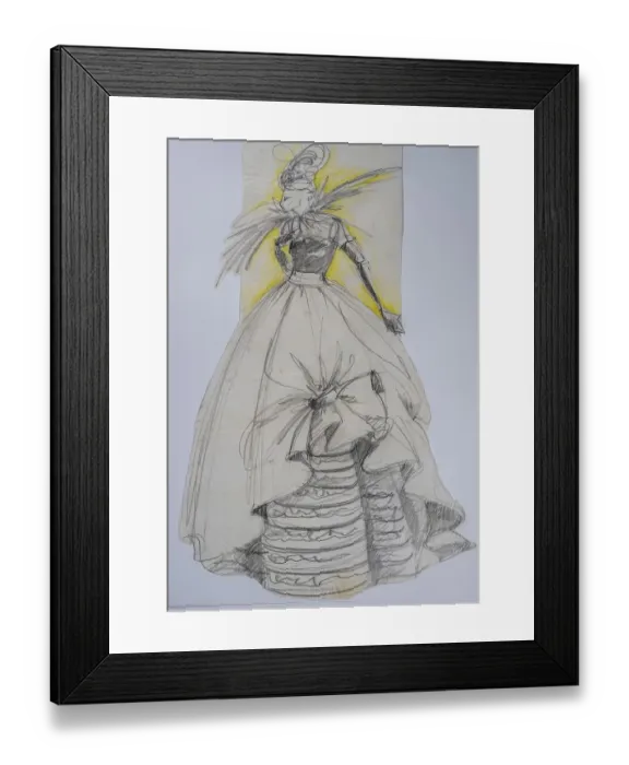 Framed Print : Fashion sketch, fashion design
