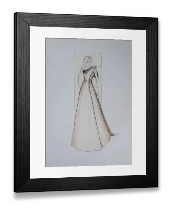 Framed Print : Fashion sketch, fashion design