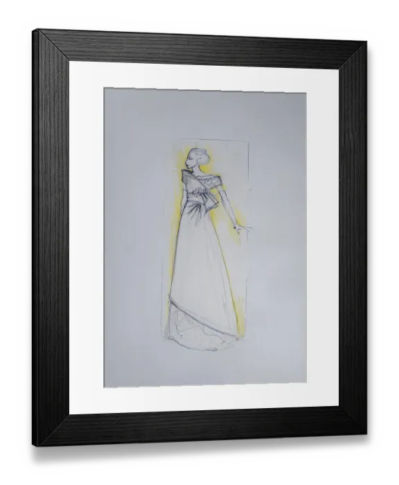 Framed Print : Fashion sketch, fashion design