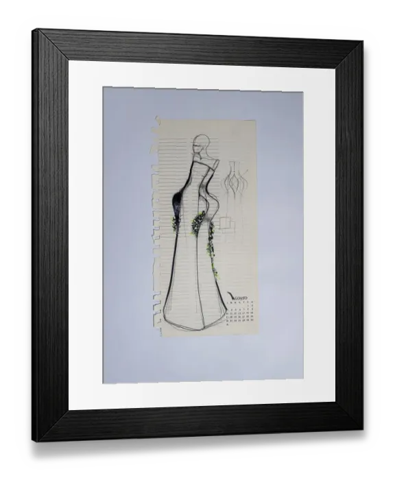 Framed Print : Fashion sketch, fashion design