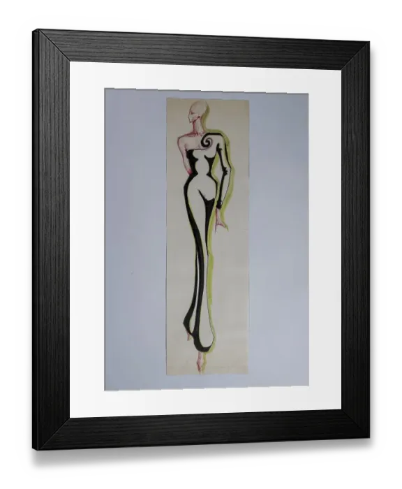 Framed Print : Fashion sketch, fashion design Framed Print : Fashion sketch, fashion design