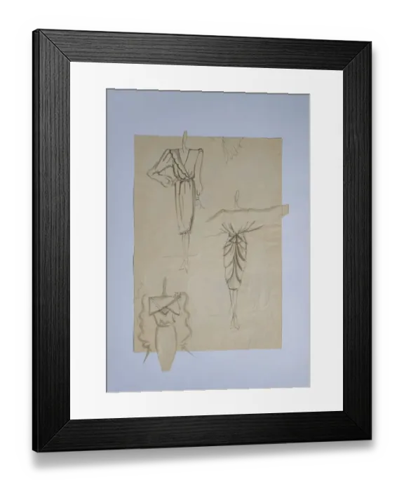 Framed Print : Fashion sketch, fashion design
