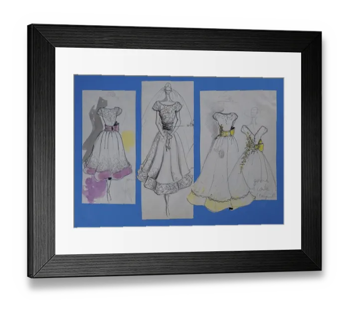 Framed Print : Fashion sketch, fashion design