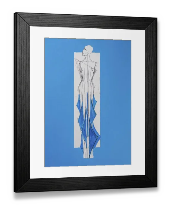 Framed Print : Fashion sketch, fashion design