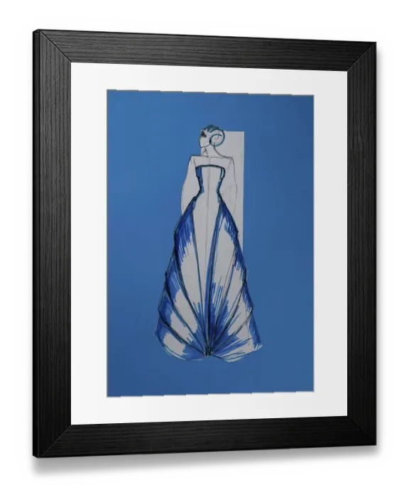 Framed Print : Fashion sketch, fashion design