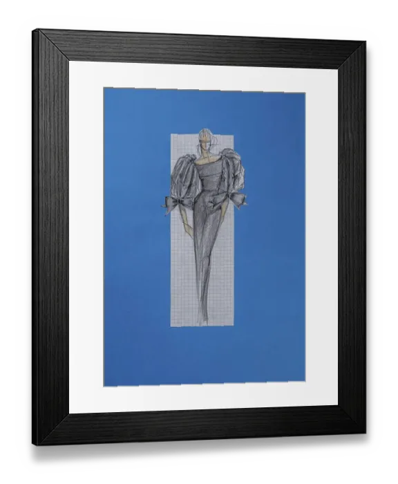 Framed Print : Fashion sketch, fashion design