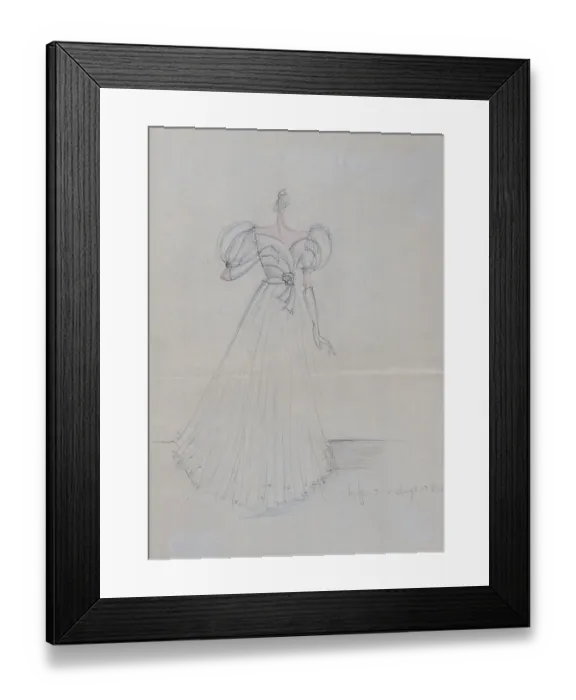 Framed Print : Fashion sketch, fashion design
