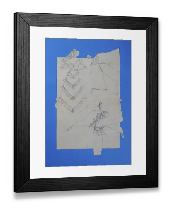 Framed Print : Fashion sketch, fashion design Framed Print : Fashion sketch, fashion design