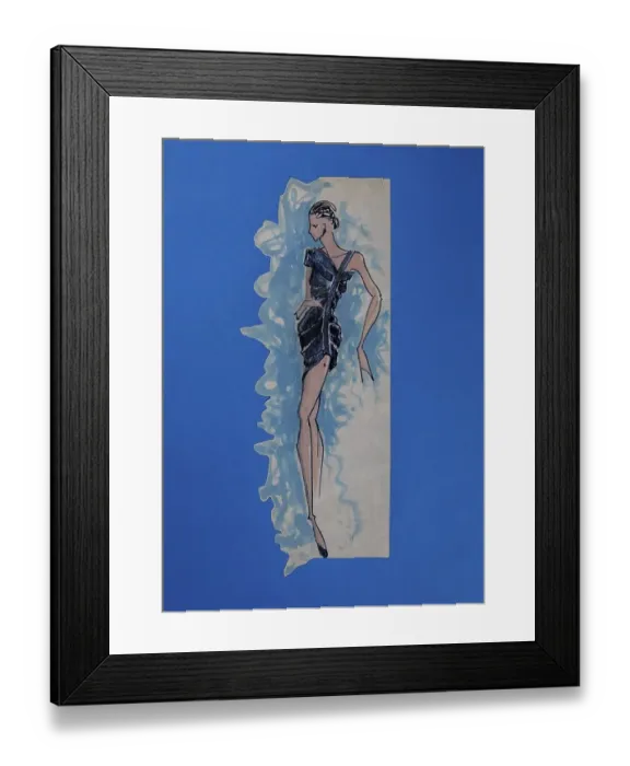 Framed Print : Fashion sketch, fashion design