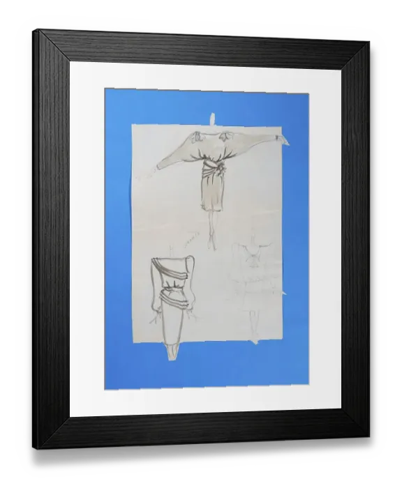 Framed Print : Fashion sketch, fashion design