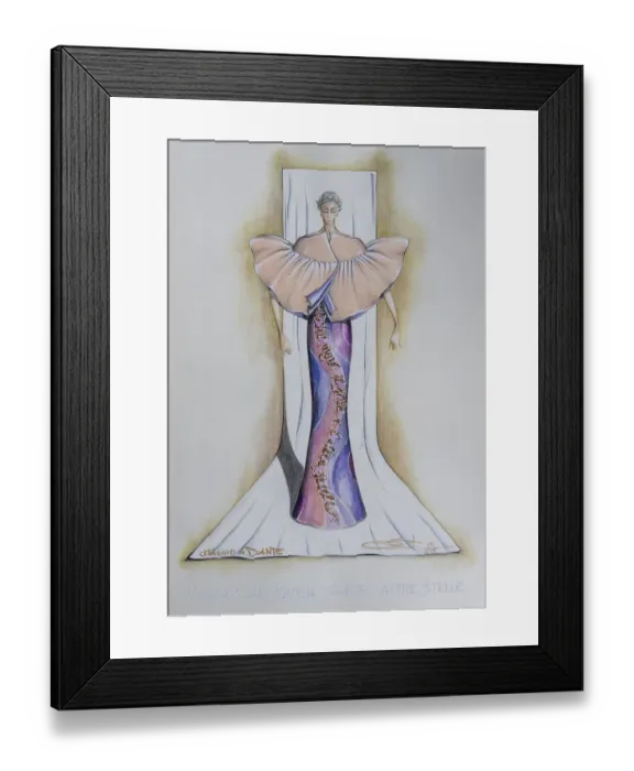 Framed Print : Homage to Dante Alighieri, evening dress