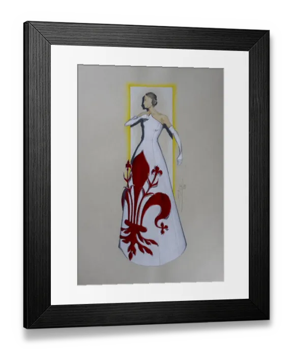 Framed Print : Homage to Firenze, evening dress