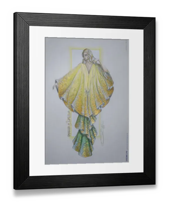 Framed Print : Homage to Dalida, evening dress