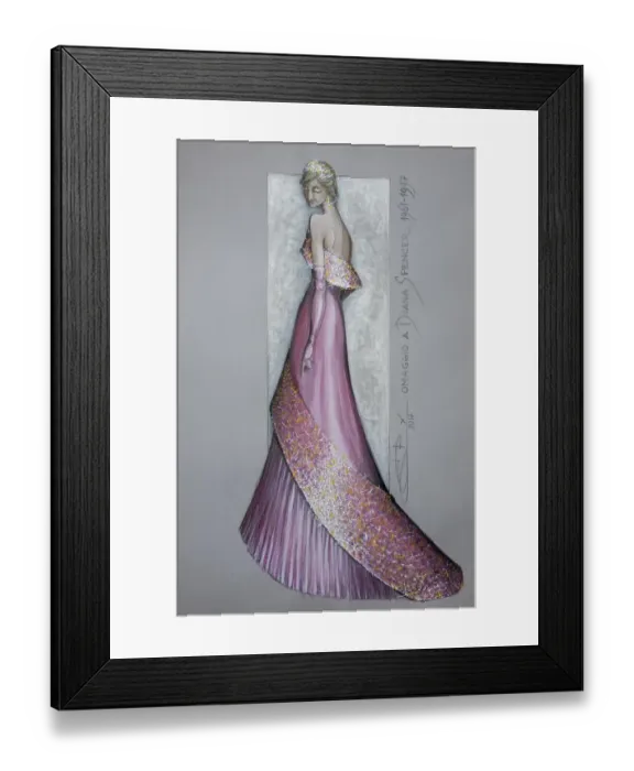 Framed Print : Homage to Lady Di evening dress Framed Print : Homage to Lady Di evening dress