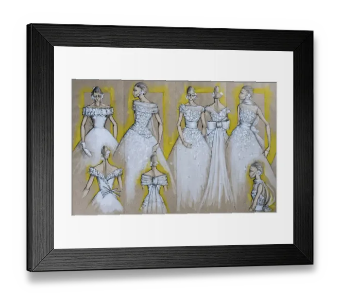 Framed Print : Wedding dress, fashion sketch, fashion design Framed Print : Wedding dress, fashion sketch, fashion design