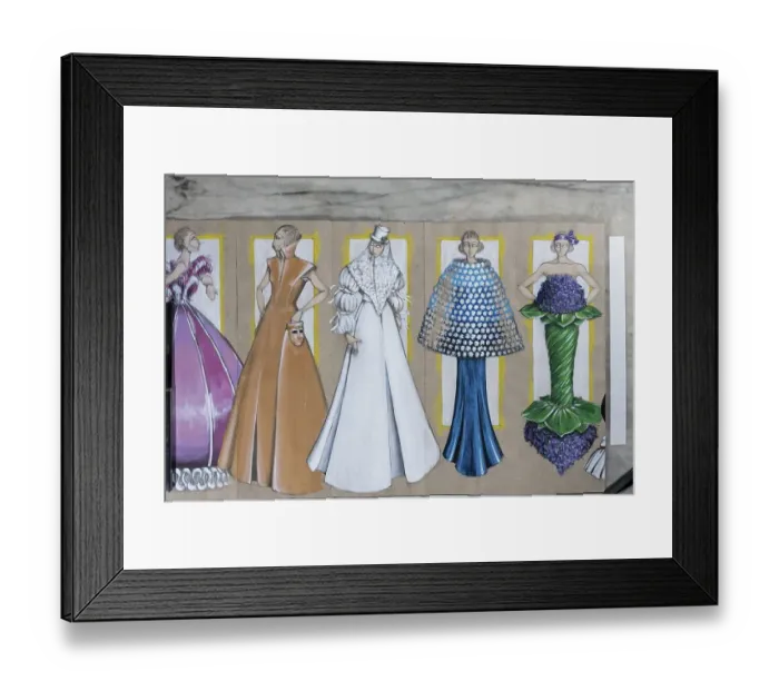 Framed Print : Evening dresses, wedding dresses