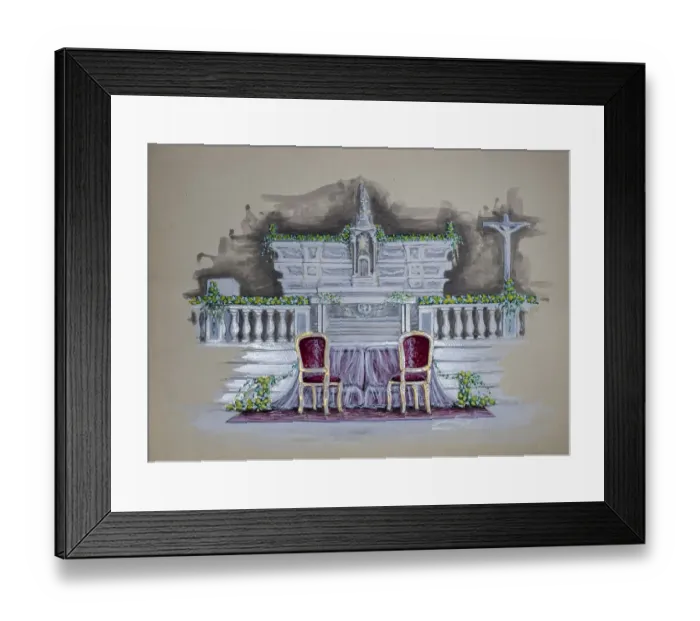 Framed Print : Design for floral decoration for a church wedding Framed Print : Design for floral decoration for a church wedding