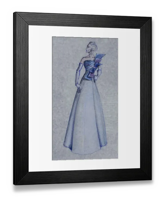 Framed Print : Fashion sketch, fashion design