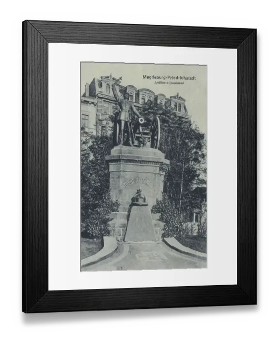 Framed Print : Artillery monument in Magdeburg Friedrichstadt