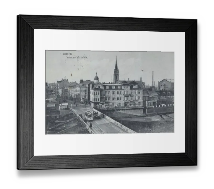 Framed Print : Guben, view from the mill, Niederlausitz