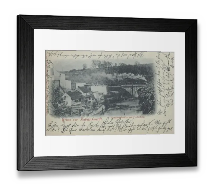 Framed Print : Babelschwerdt, railway bridge and Florianberg