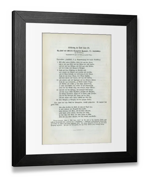 Framed Print : Explanation of the leaf from Otfried's Gospel Hamony Framed Print : Explanation of the leaf from Otfried's Gospel Hamony
