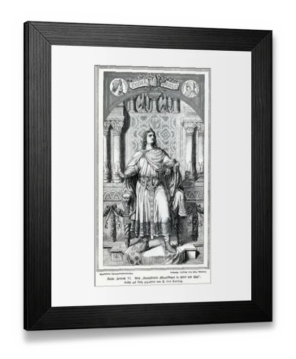 Framed Print : Emperor Heinrich VI after Deutschlands Minnesaenger in Wort und Bild