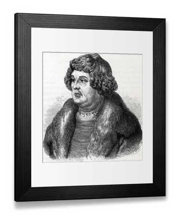 Framed Print : Willibald Pirkheimer. Historical illustration from Otto von Leixner: Illustrated history of German literature
