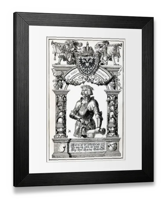 Framed Print : Ulrich von Hutten, drawing by Bernhard Moerlins