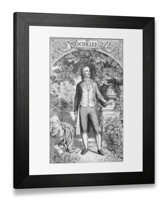 Framed Print : Friedrich Schiller, drawing by E