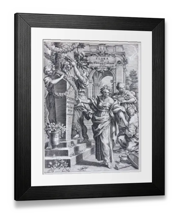 Framed Print : Goddess Flora, copperplate engraving